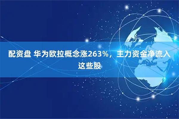 配资盘 华为欧拉概念涨263%，主力资金净流入这些股